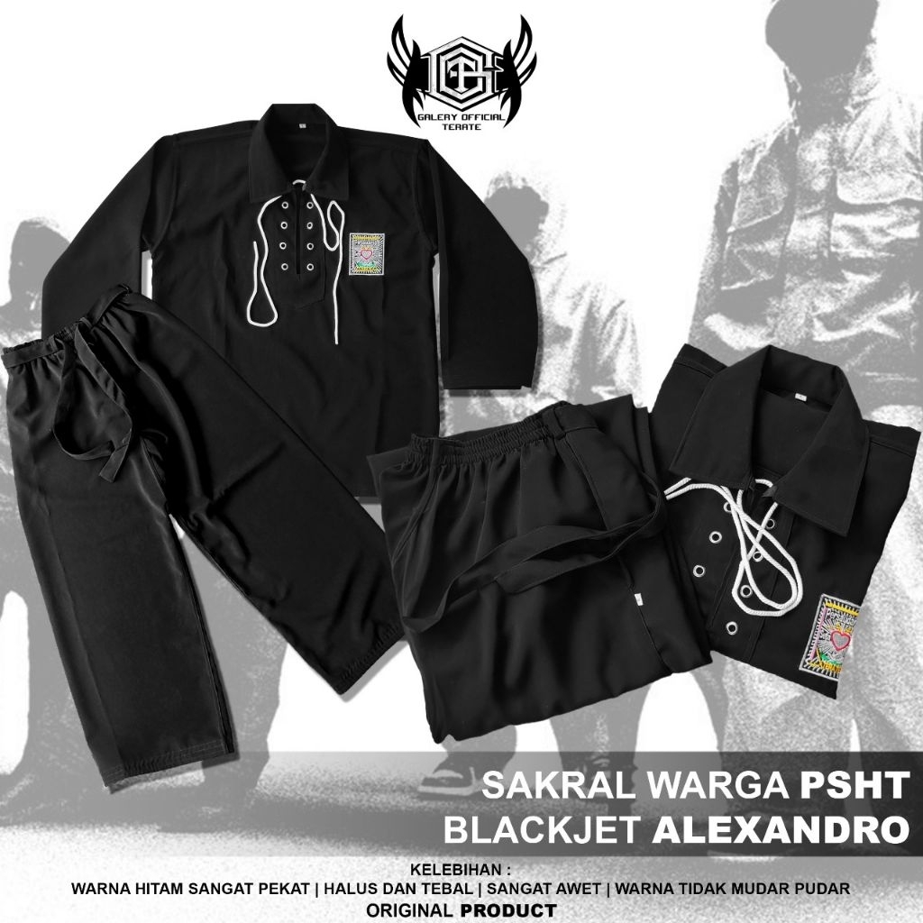 SAKRAL WARGA BLACKJET ALEXANDRO SATU SETELAN ATAS BAWAH BAJU SAKRAL BLACKJET PSHT