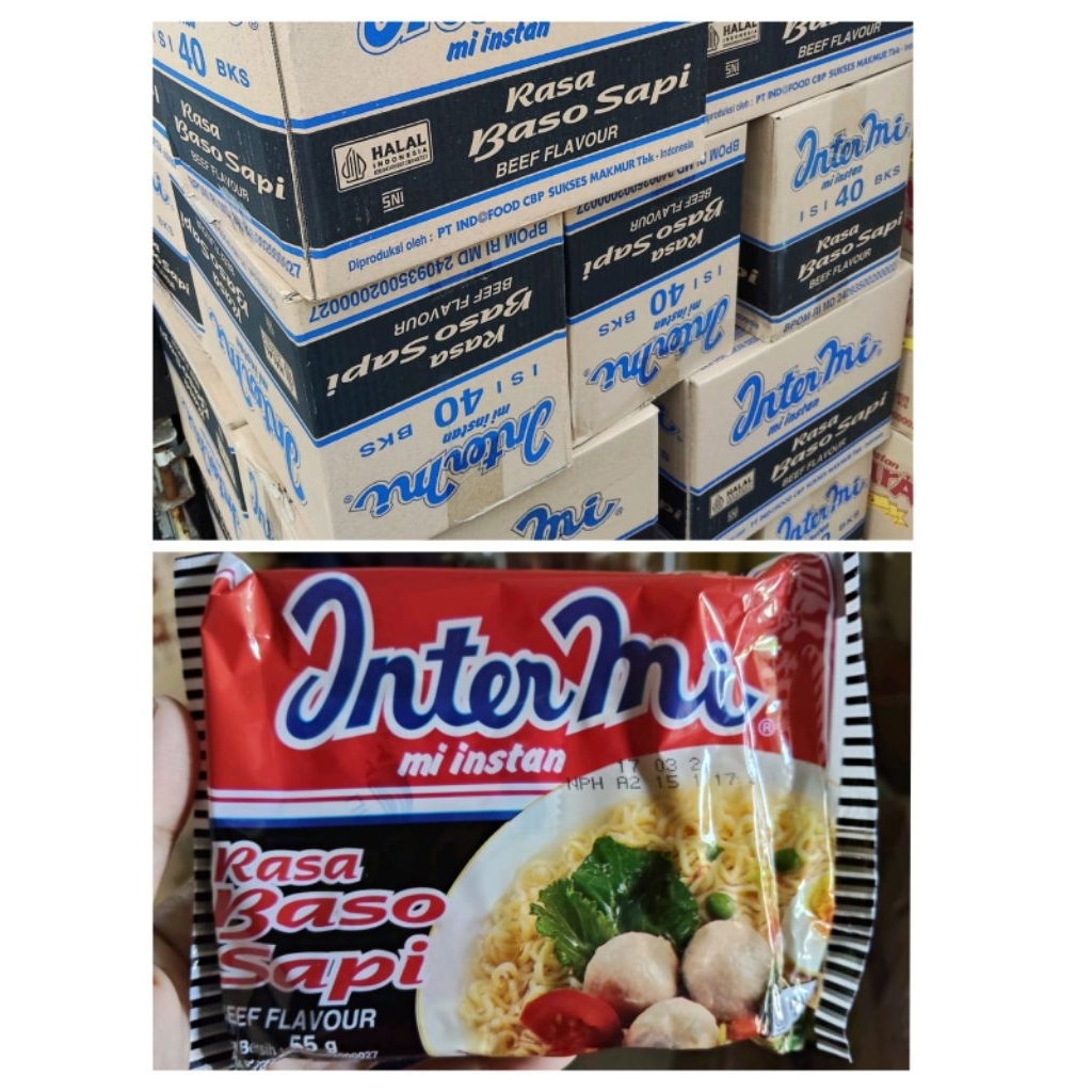 Paketan 10pcs InterMie, intermie, mie instant viral, intermie baso sapi, mie murah enak