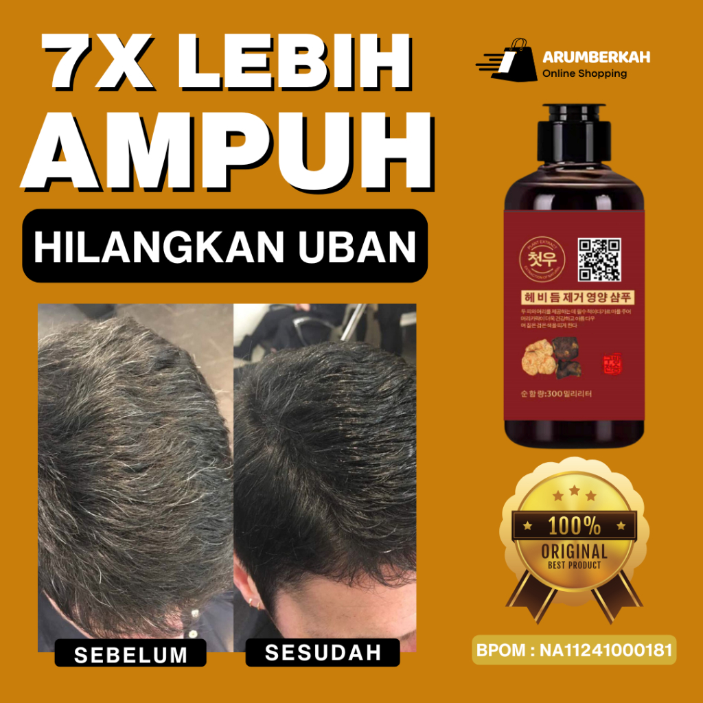 Bpom Nan Mei Shampoo Penghitam Rambut Uban - Sampo Penghitam Rambut Uban Shampo Semir Permanen Halal