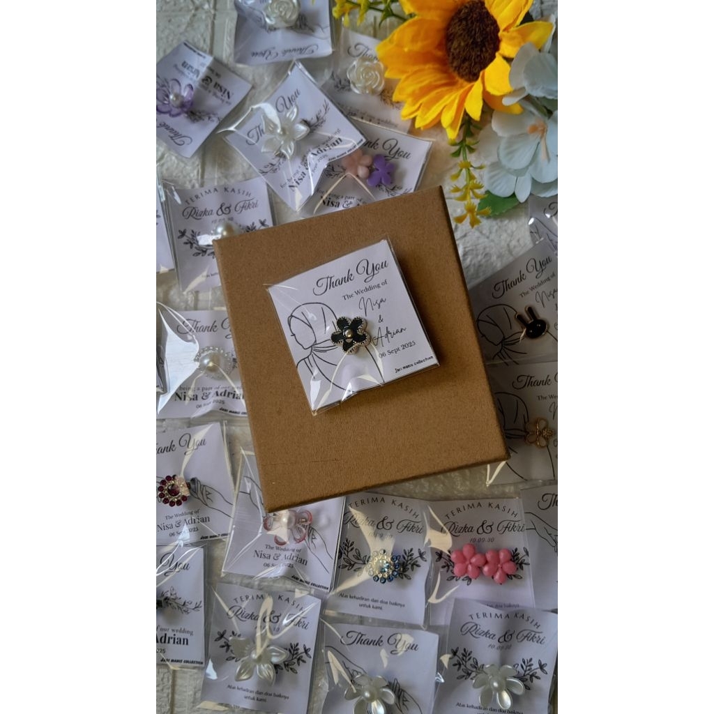 50 Pcs souvenir bross dagu | nikahan souvenir | bros souvenir | bros jilbab | souvenir | sovenir | c