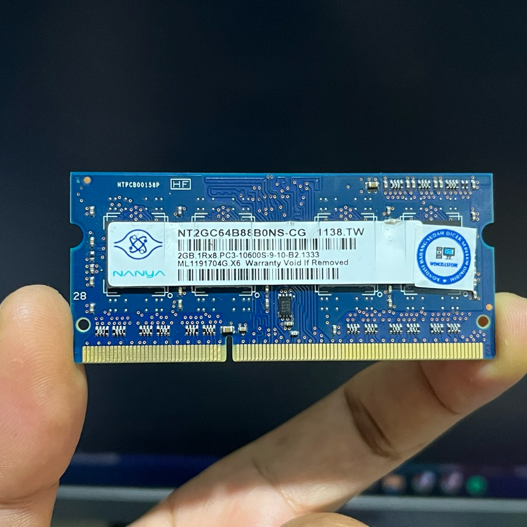 RAM LAPTOP NANYA 2GB 1Rx8 PC3-10600S/1333MHZ DDR3