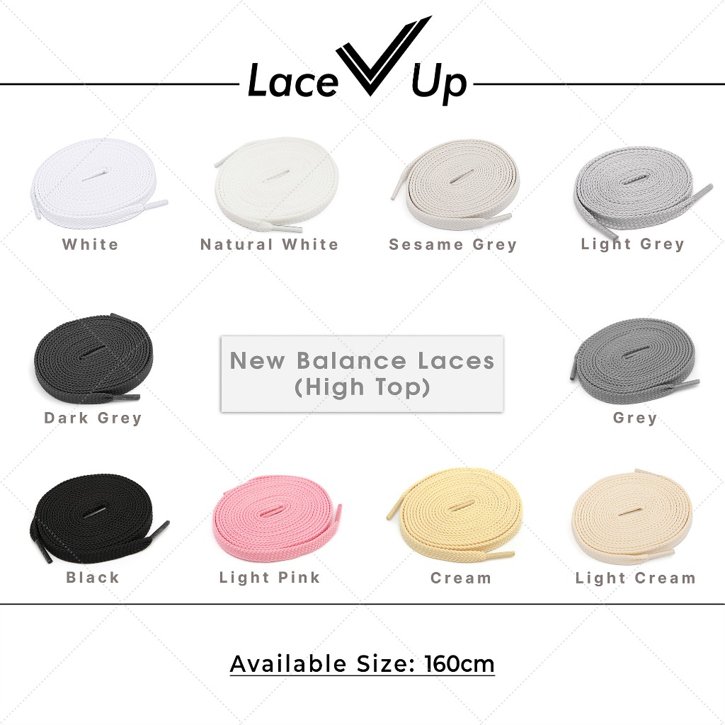 Tali Sepatu Flat 9mm High Top 160cm (NB, Sacai Shoelaces) - Original Basic Color