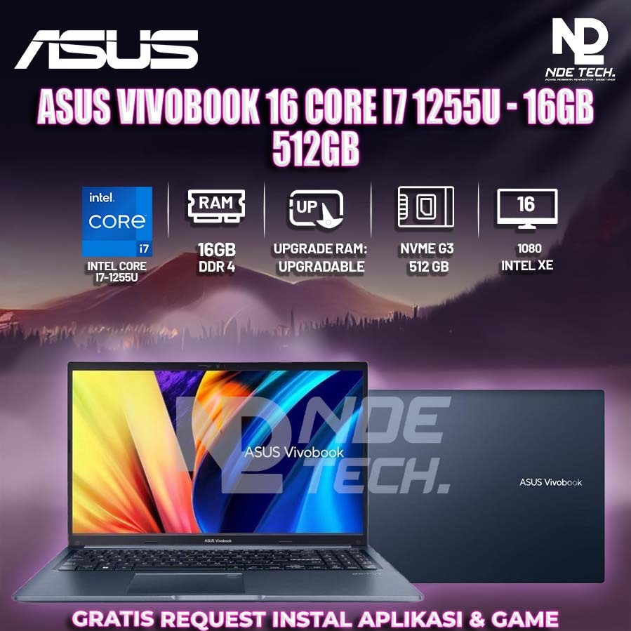 ASUS VIVOBOOK 16 CORE i7 1255U