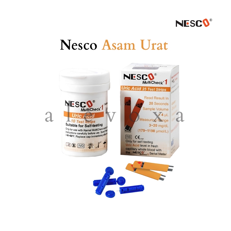 Nesco Multicheck 3in1 Strip Refill Asam Urat Tes Uric Acid Bonus Lancet