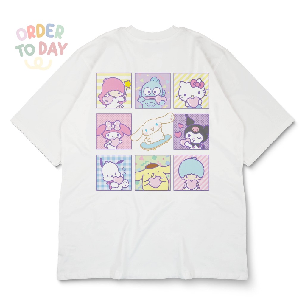 Order To Day T-shirt Oversize ( Sanrio Friend's ) Kaos Oversize Pria Wanita Hello Kitty Kuromi
