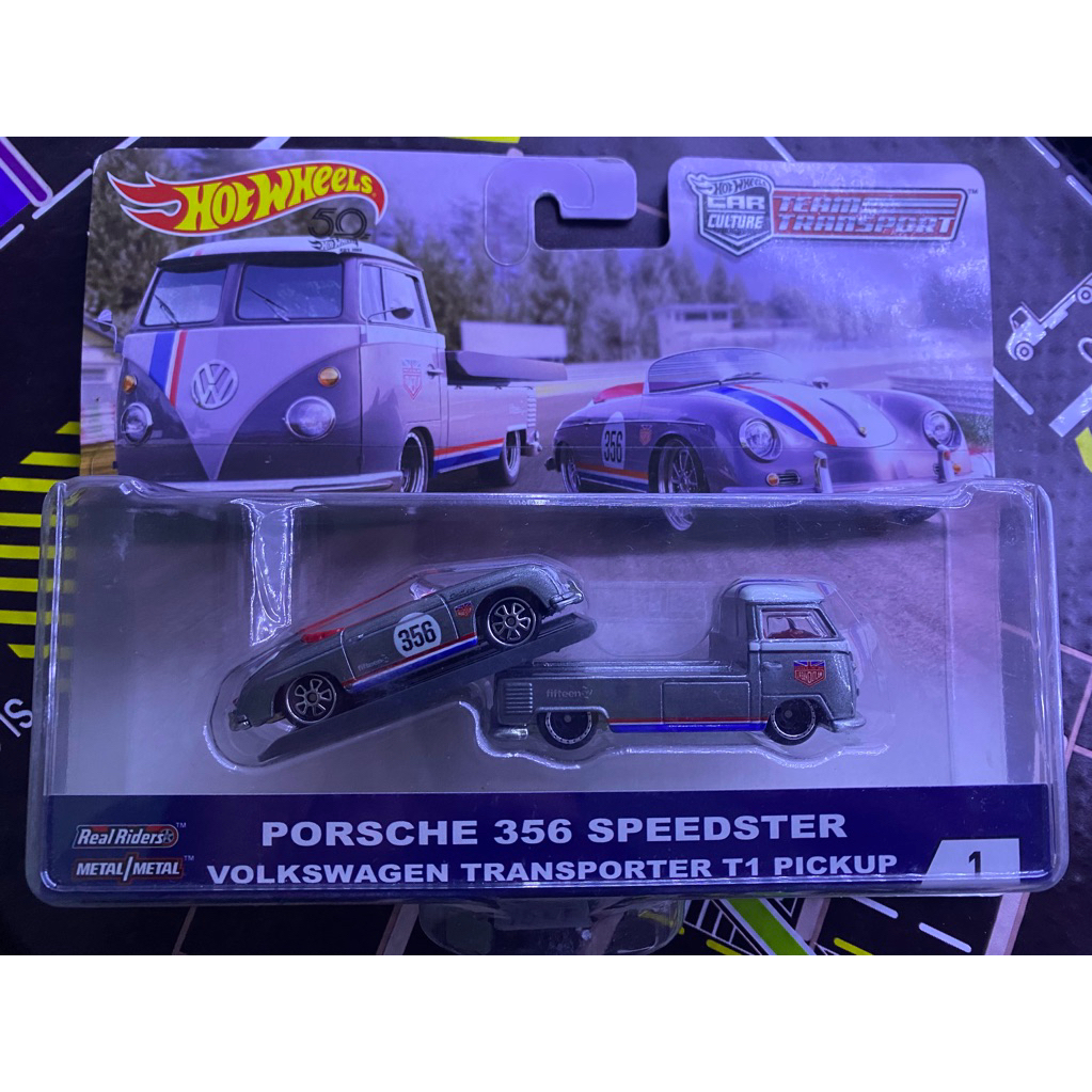 Hotwheels Team Transport Porsche 356 Speedster & Vw Transporter T1 Pick Up