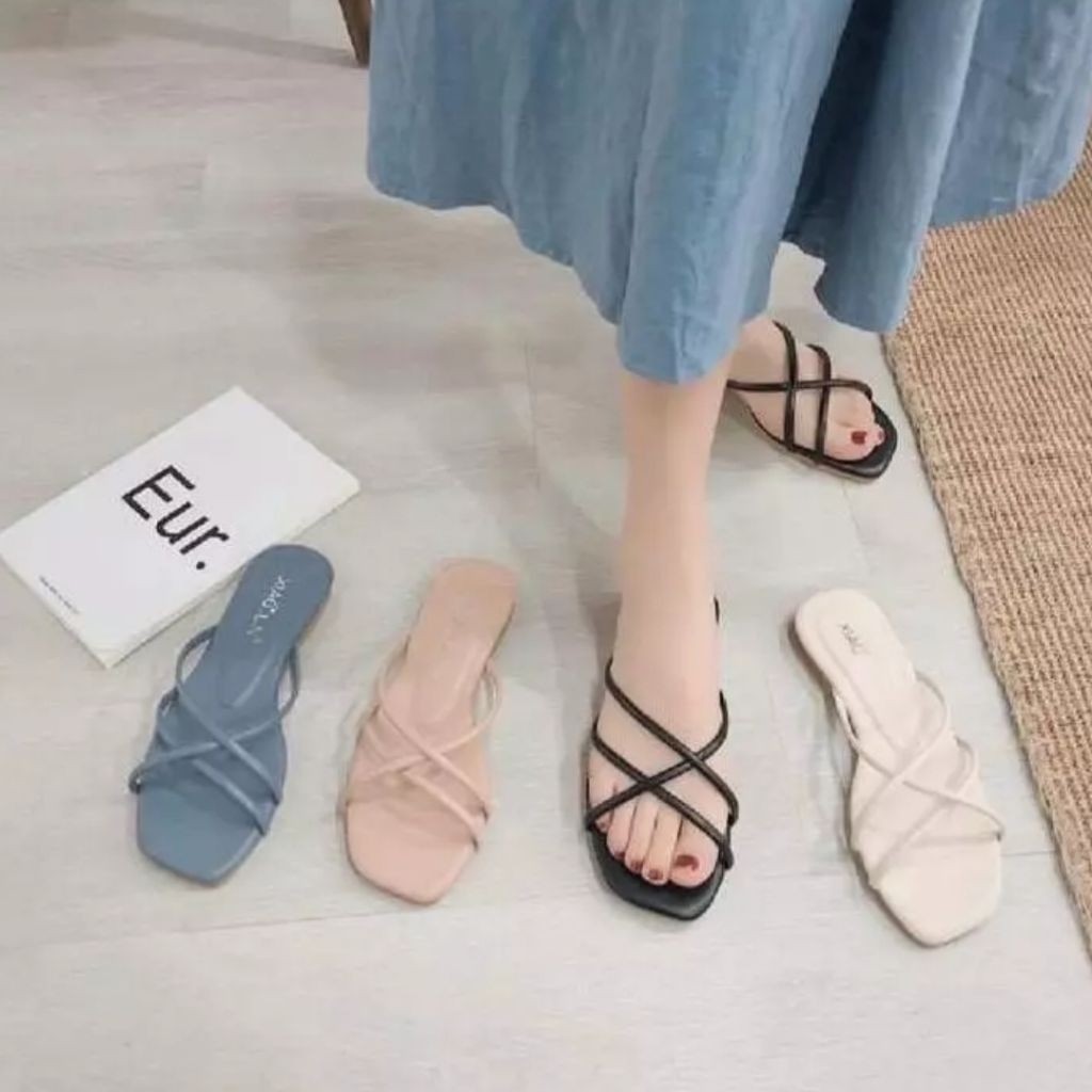 Sandal Wanita Teplek Tali Silang