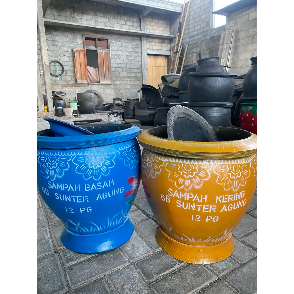 (BISA COD) Bak Sampah Karet Ban Tempat Sampah Karet Ban Tong Sampah Karet Ban Berkualitas