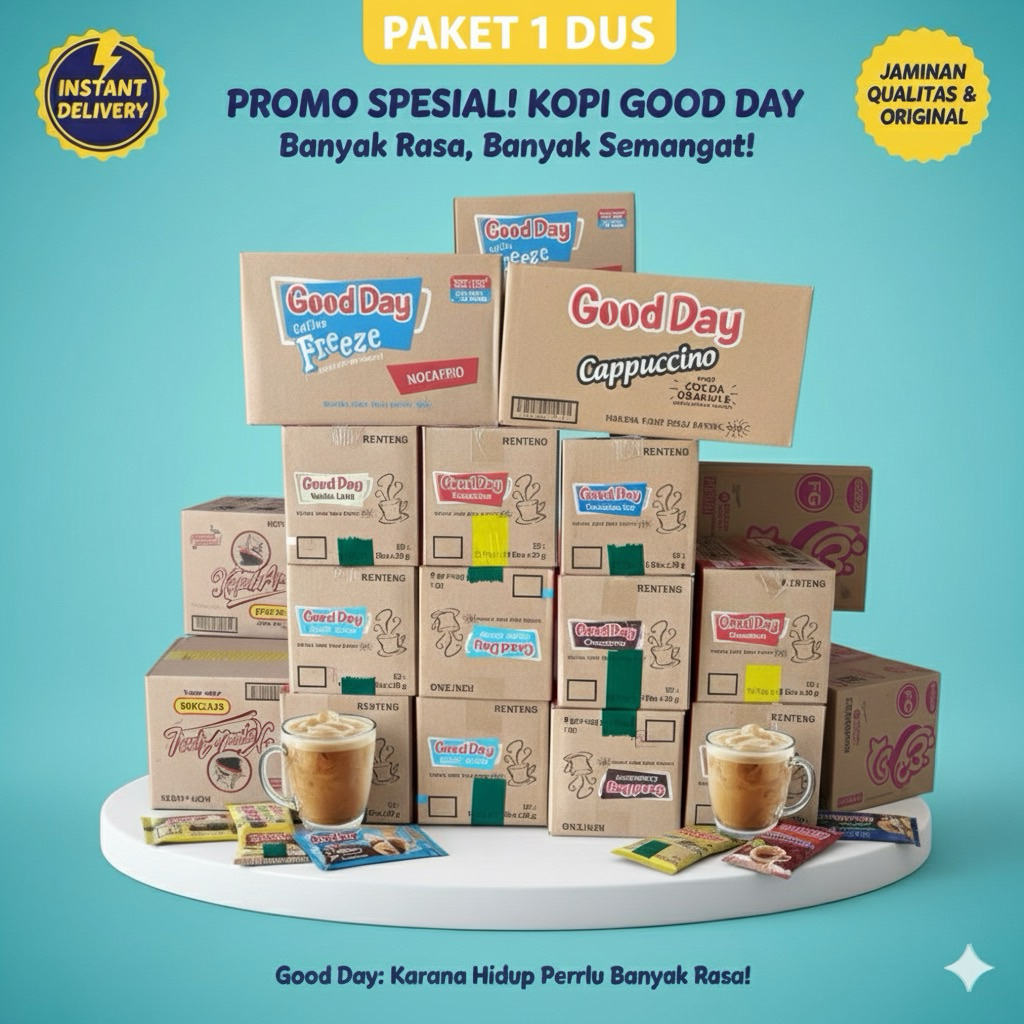 Kopi GOOD DAY Cappucino 1 DUS isi 120 pcs 25gr karton  capucino mocacino coolin 20gr