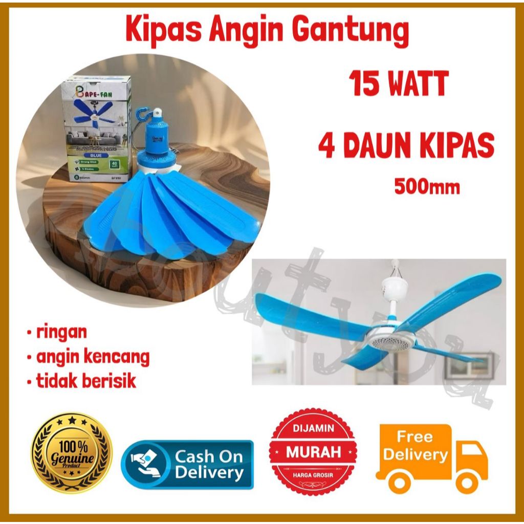 Kipas Angin Gantung 4 Baling  Helifan Mini Fan Kipas Dinding Gantung Tempel
