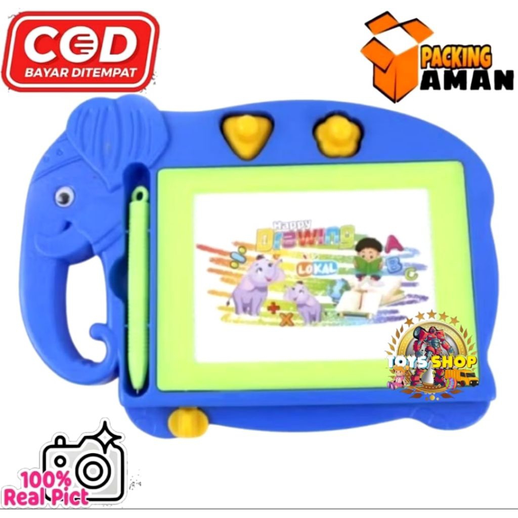 COD PROMO LKL012 MAINAN MURAH ANAK PAPAN TULIS KATAKTER GAJAH / PAPAN TULIS MAGNET / PAPAN DRAWING B