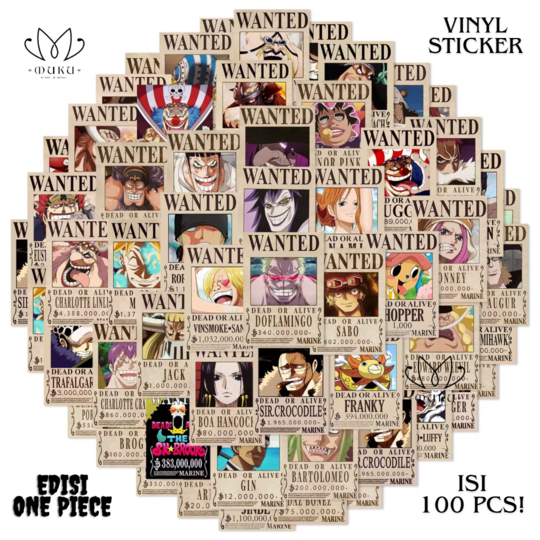 100 Pcs Sticker Pack One Piece Waterproof anti air ~ COD Stiker pack one Piece | Sticker Pack
