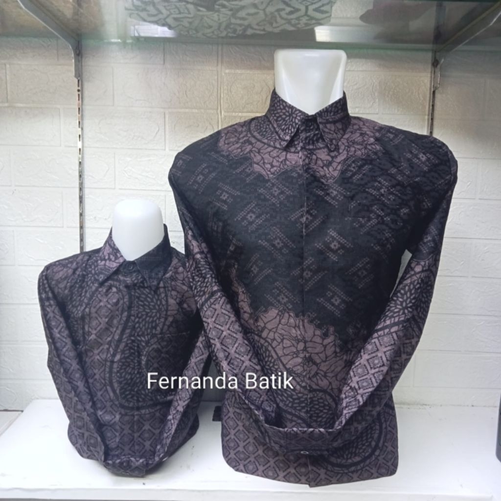 Dobby Ungu pastel, Kemeja Batik Couple Ayah Dan Anak, Warna Ungu pastel,Bahan Dobby Tenun,Pakai Furi