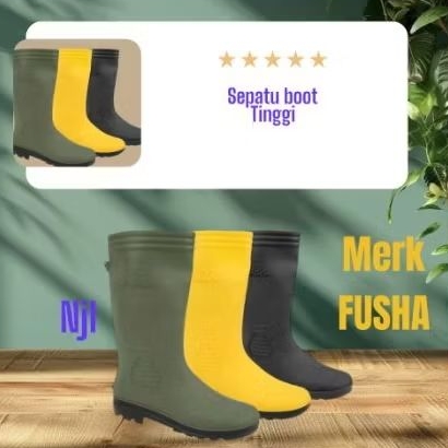 SEPATU BOOT KARET TINGGI FUSHA