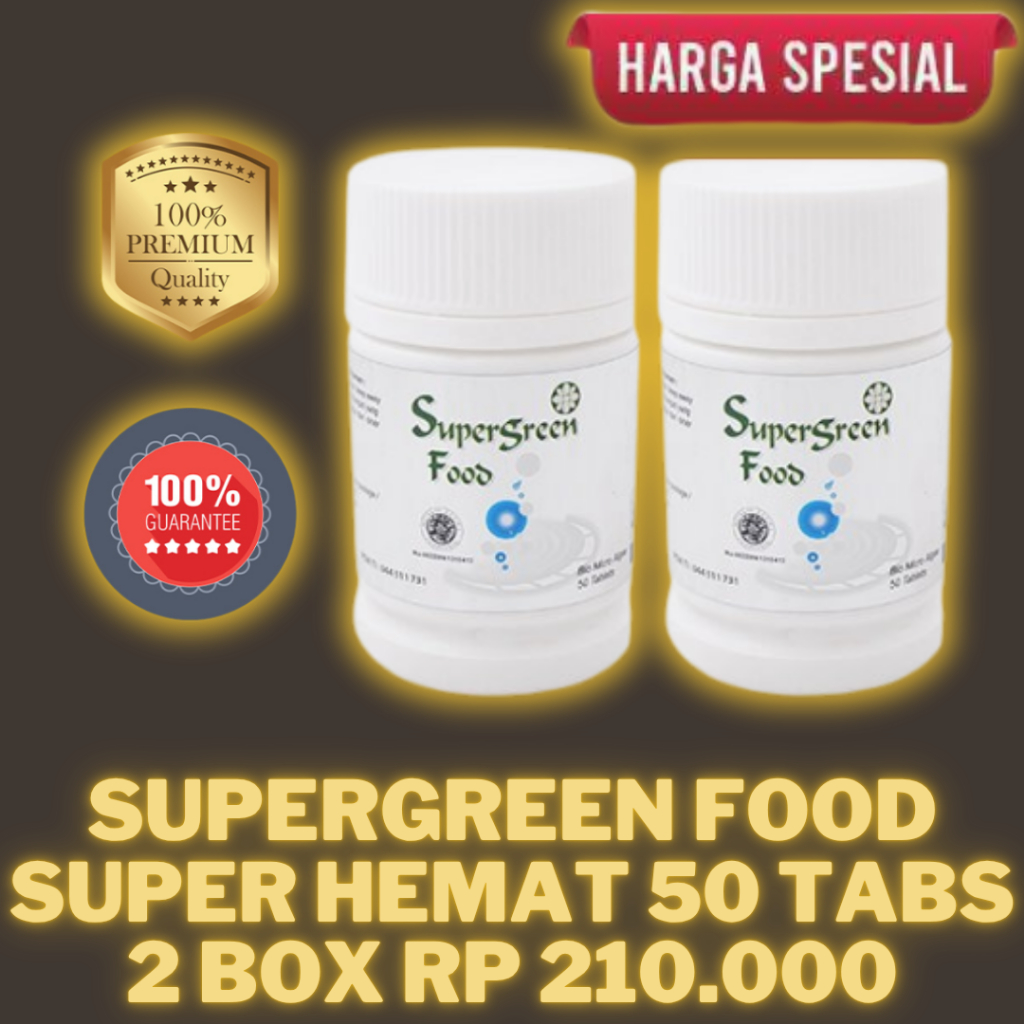 Supergreen Food 50 tabs SGF 150 tabs Makanan Sel Chlorella dan Spirulina Multivitamin KK Indonesia
