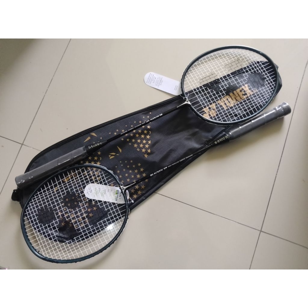 batminton raket BLACKEN isi 2 gratis  tas ringan dan kuat