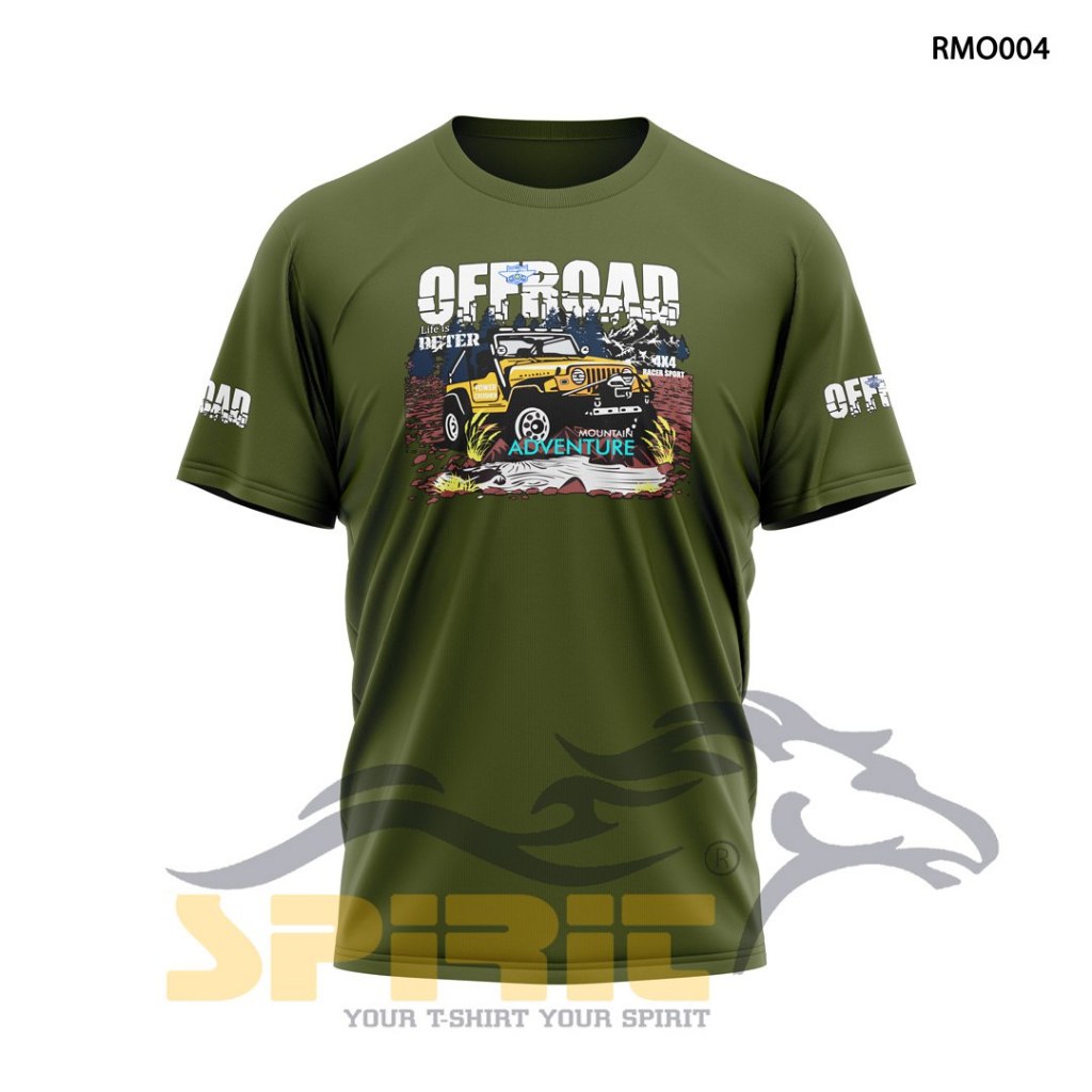 Kaos Adventure 4x4 Offroad Premium Outdoor Offroad Sport Pria Wanita Lengan Pendek Sablon DTF