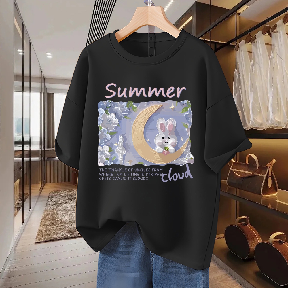 [100% Katun] Kaos lengan pendek kaos Wanita jumbo kaos branded Wanita original Unisex kaos couple br