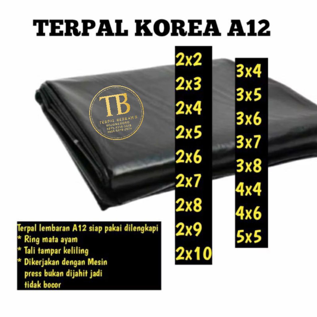 Terpal Korea A12 Hitam² Kuat Tahan Lama