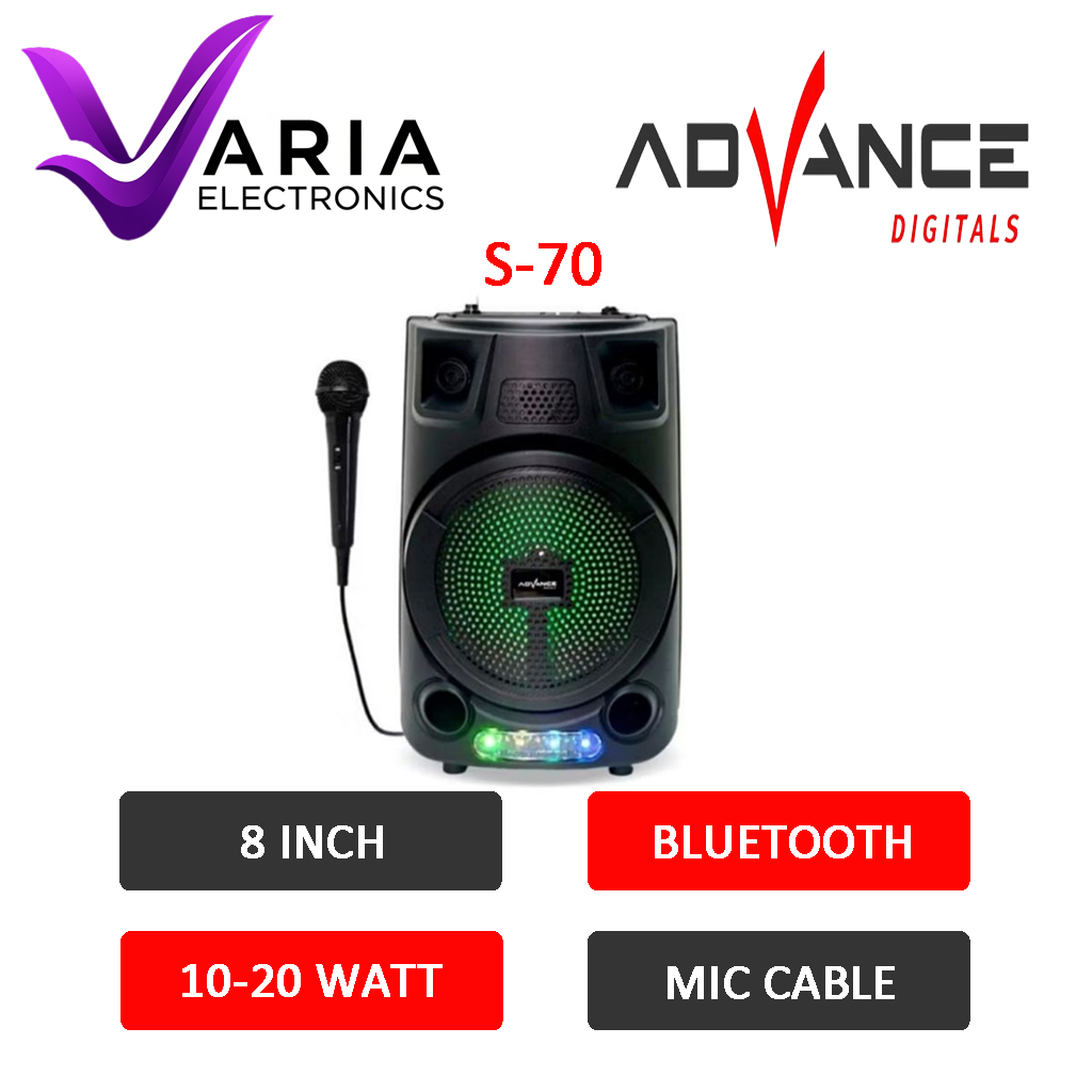 SPEAKER ADVANCE S50 SPEAKER PORTABLE 8 INCH BLUETOOTH