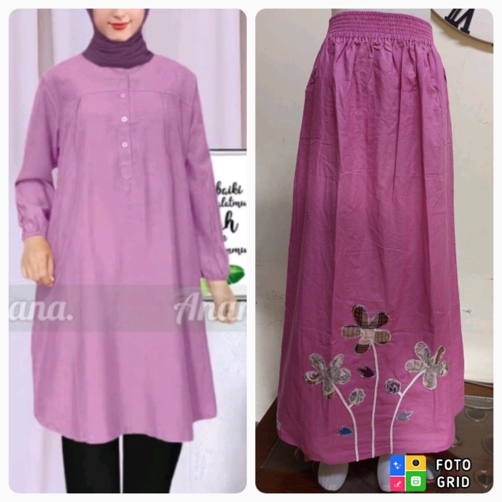 onset baju rok Bangkok pink tunik