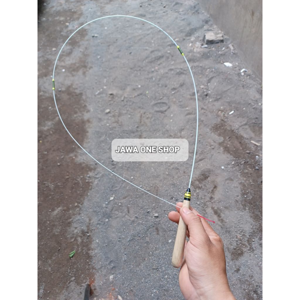 joran waderan sambung 2 super lentur, gagang jenong viber putih.