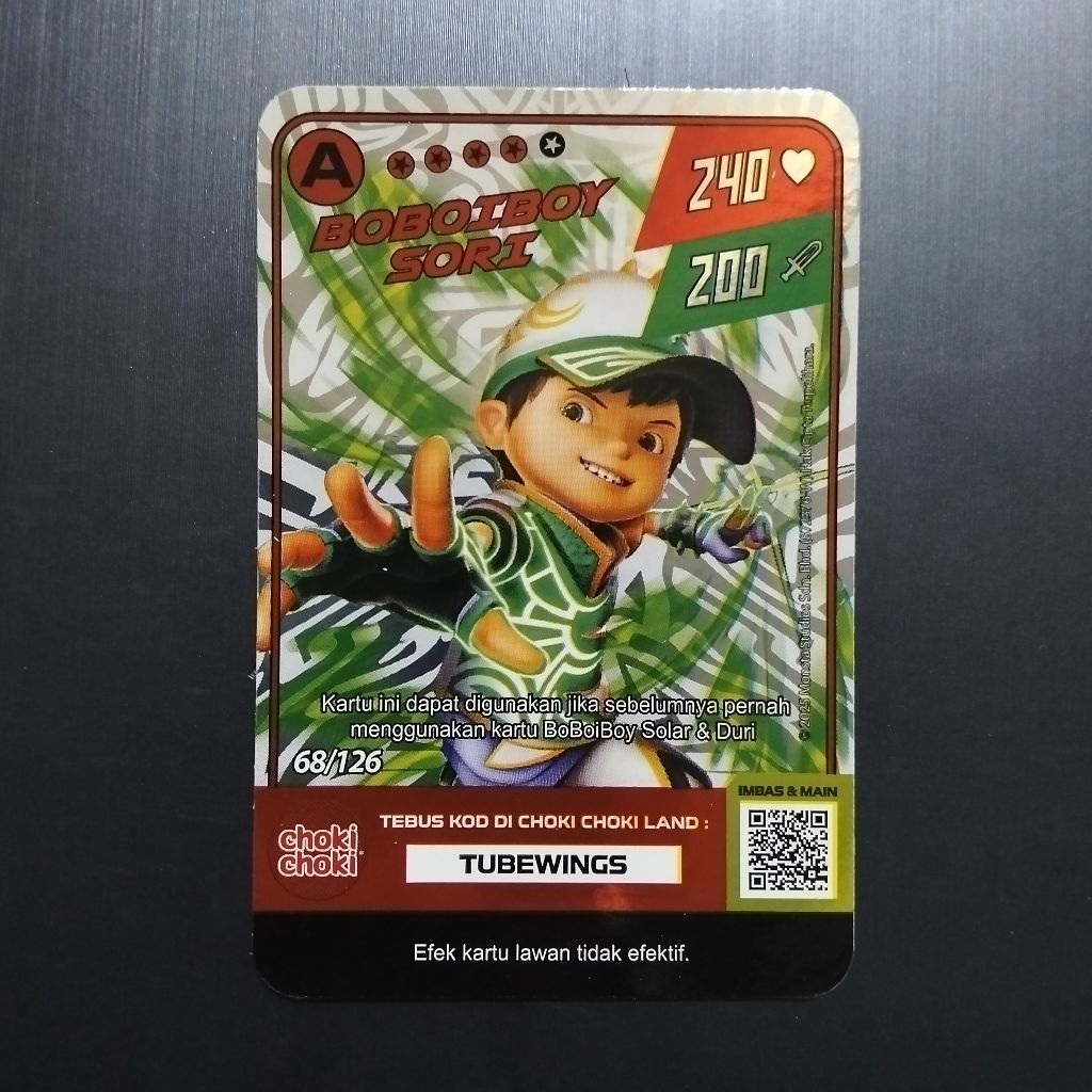 Monsta Galaxy Card | Boboiboy Sori | Choki Choki 68/126