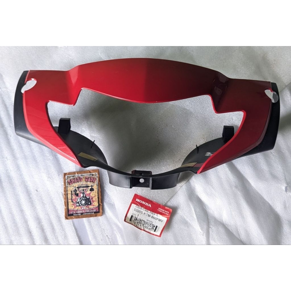 Cover Batok Lampu Depan Honda Supra X125 lama Old Tromol Original Baru AHM 53205-KTM-860FMV Warna Me