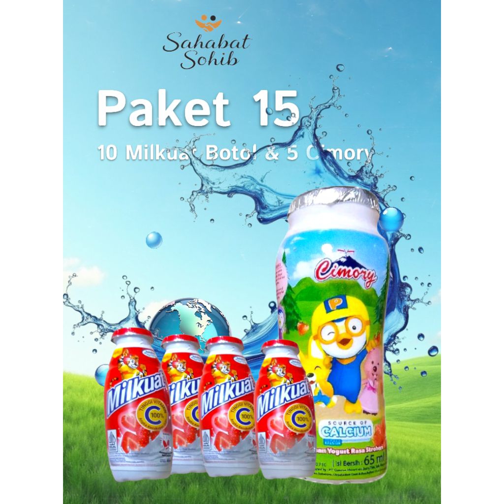 paket 15mix(10 Milkuat botol&Cimory botol 65ml)