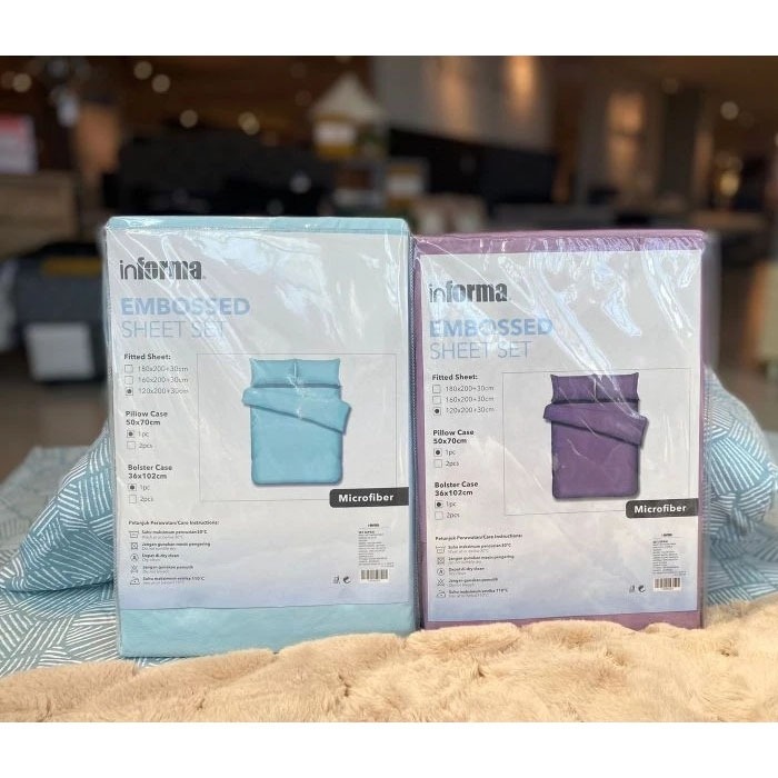 Informa Sprei Embos Embose Embossed Sprei polos Sheet set microfiber