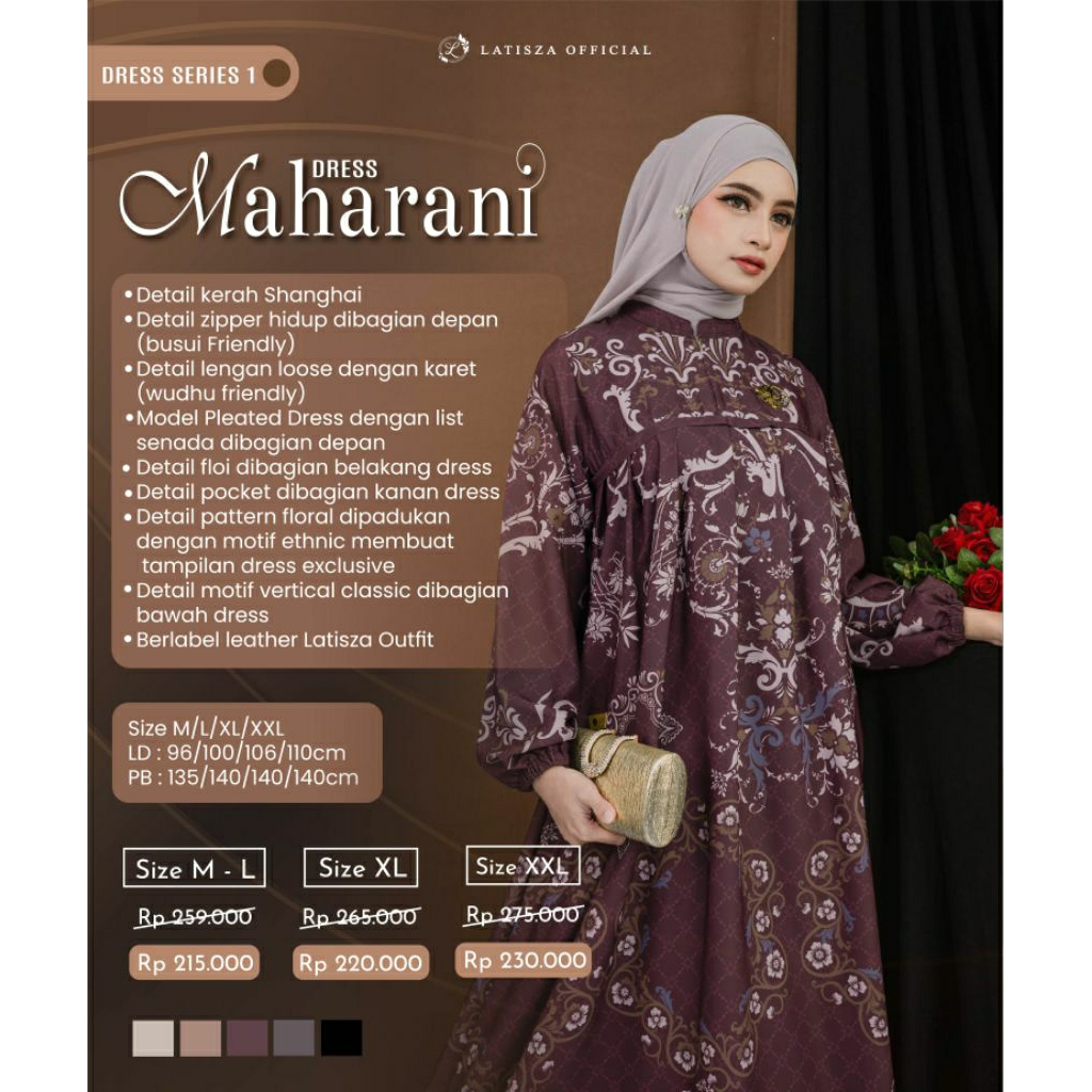 MAHARANI DRESS BY LATISZA // GAMIS SILK PREMIUM MOTIV ETNIK FIT TO XXL
