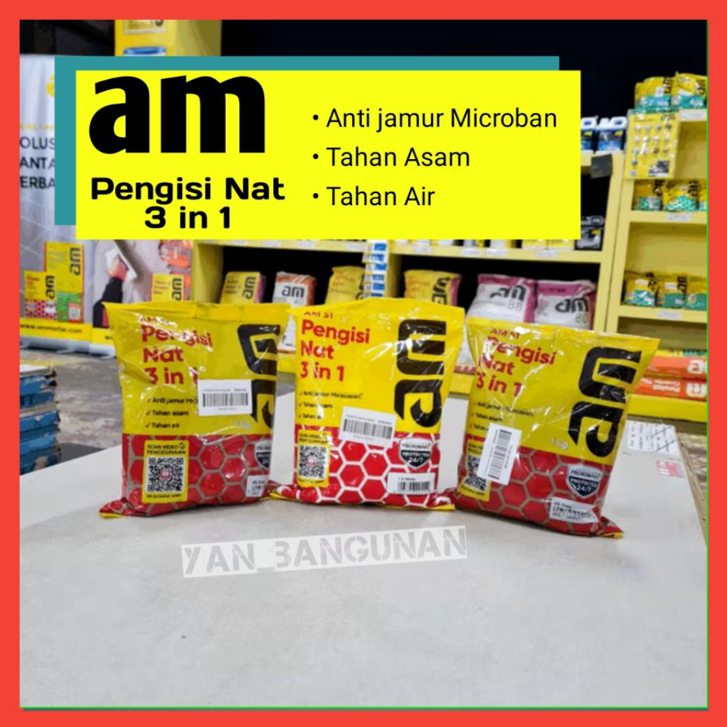 AM Pengisi Nat 3 in 1 / Pengisi Nat Keramik Granit Kolam Dan Kamar Mandi