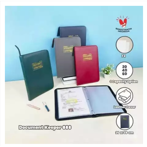 Topla Map Dokumen Keeper Resleting Anti Air Kulit / Map Document Keeper F4 (Folio)