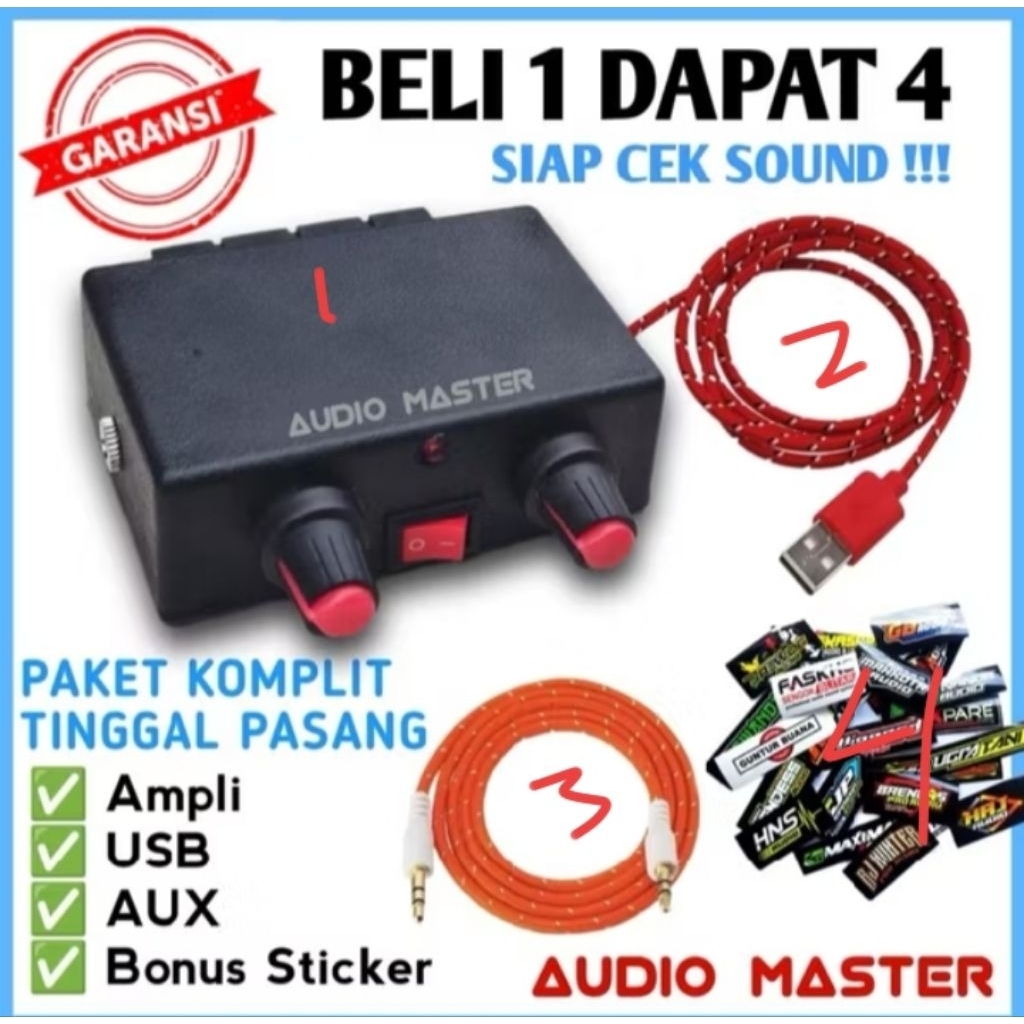 POWER AMPLI 5VOLT 2CHANEL FRE USB FRE AUX JERNIH BASS MANTAP
