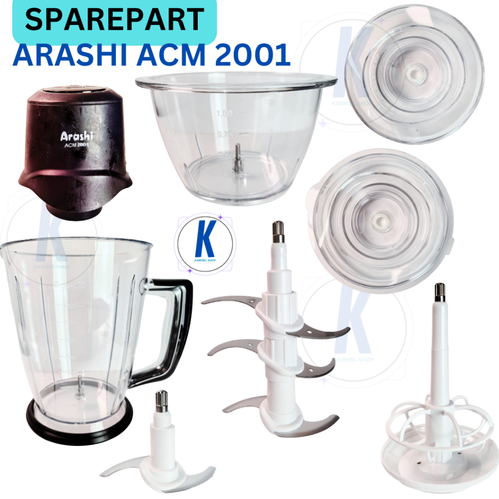 ARASHI Spare part Chopper AMC2001 Bintang 5 | Pisau | Mangkok | Tutup | Gearbox | Dinamo