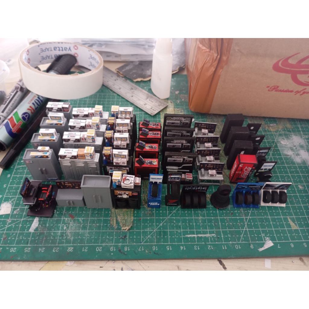 aksesoris diorama skala 1/64 miniatur bengkel