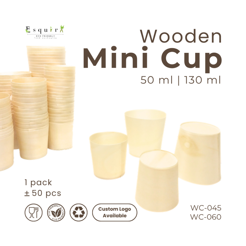 (HEGO) Wooden Cup Ice Cream / Cangkir Snack Sekali Pakai