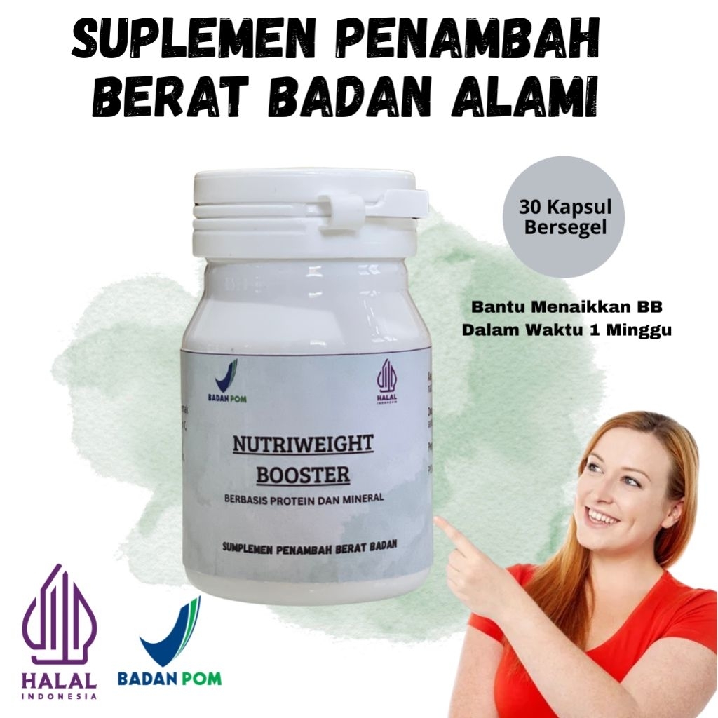 NUTRIWEIGHT BOOSTER Vitamin Penambah Nafsu Makan BPOM 100% Original/ Penggemuk Badan Herbal/ Permane