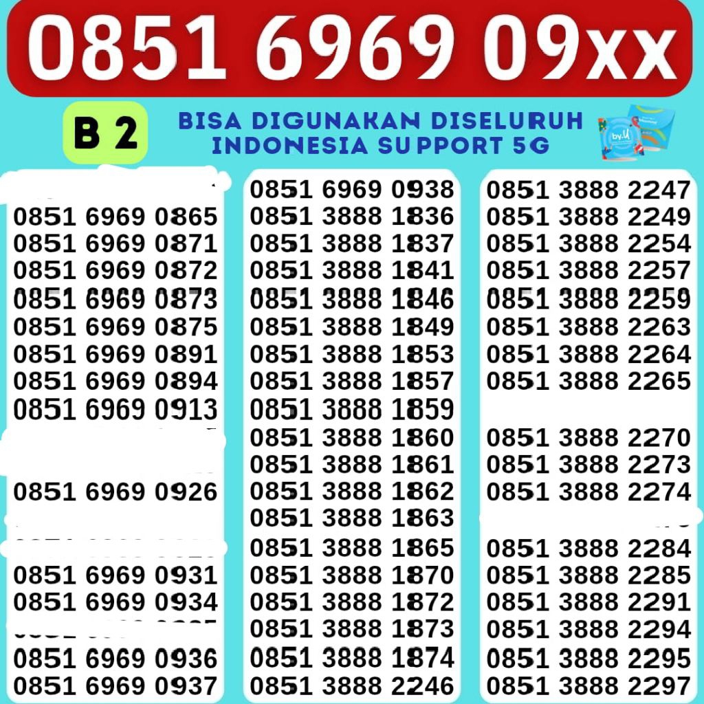 TERMURAH NOMOR CANTIK BYU TELKOMSEL NOMOR  3888 KUOTA INJECT 0GB BUKAN 7GB UNLIMITED MASA AKTIF SELA