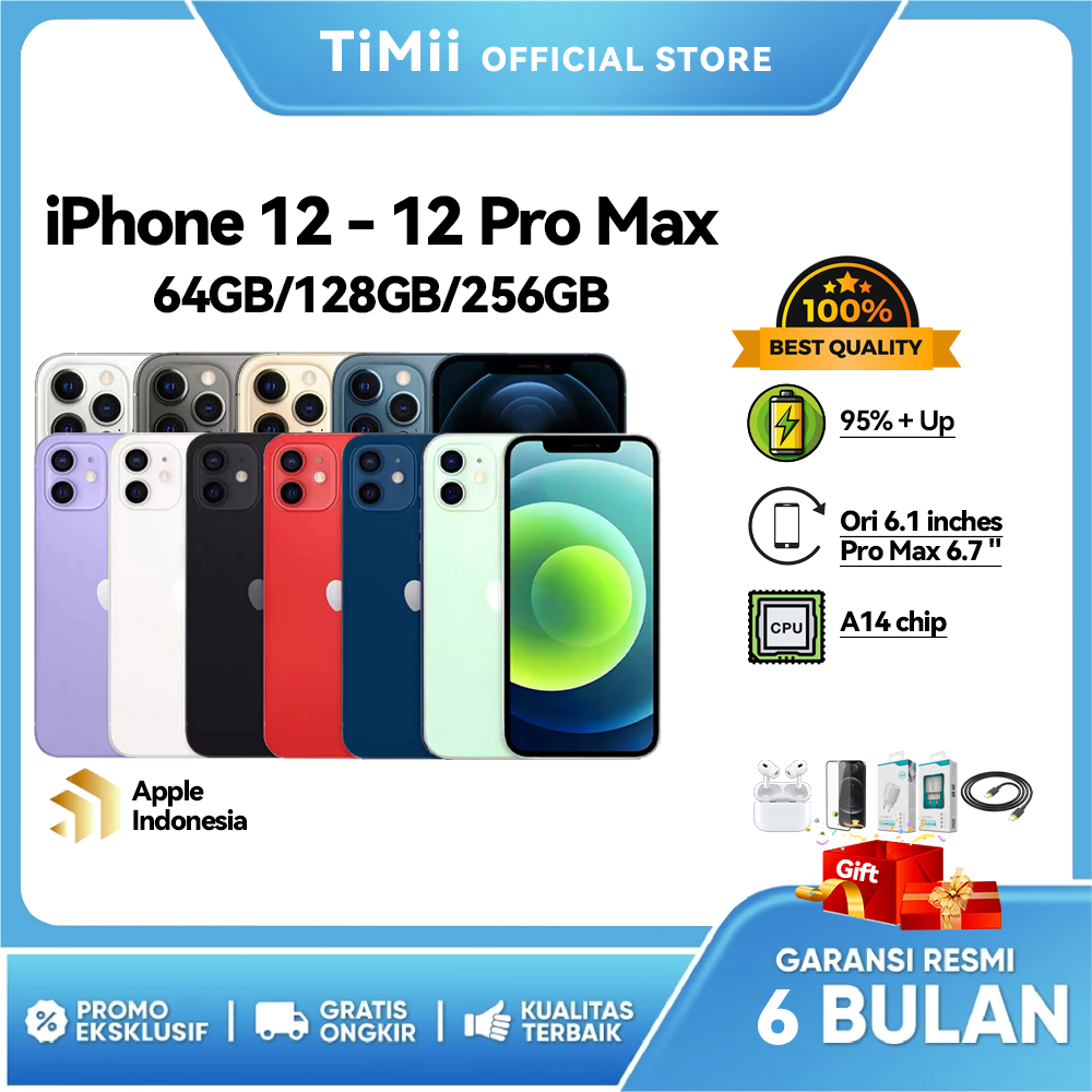 iPhone 12 - iPhone 12 Pro / 12 Pro Max 64GB 128GB 256GB Second Original 100% Fullset Mulus No Recond