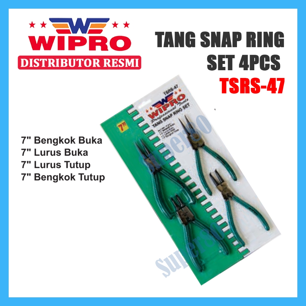 Wipro Tang Circlip Tang Snap Ring  Set 4 Pcs Snapring Circlip Pliers 7"