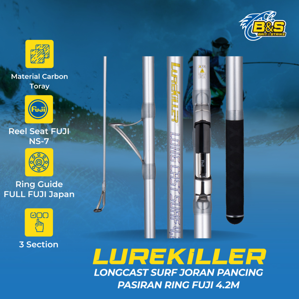 Joran Pancing FUJI japan Lurekiller LongCast Surf 4.5M CW 100-250G realseat Fuji dan DPS JP026