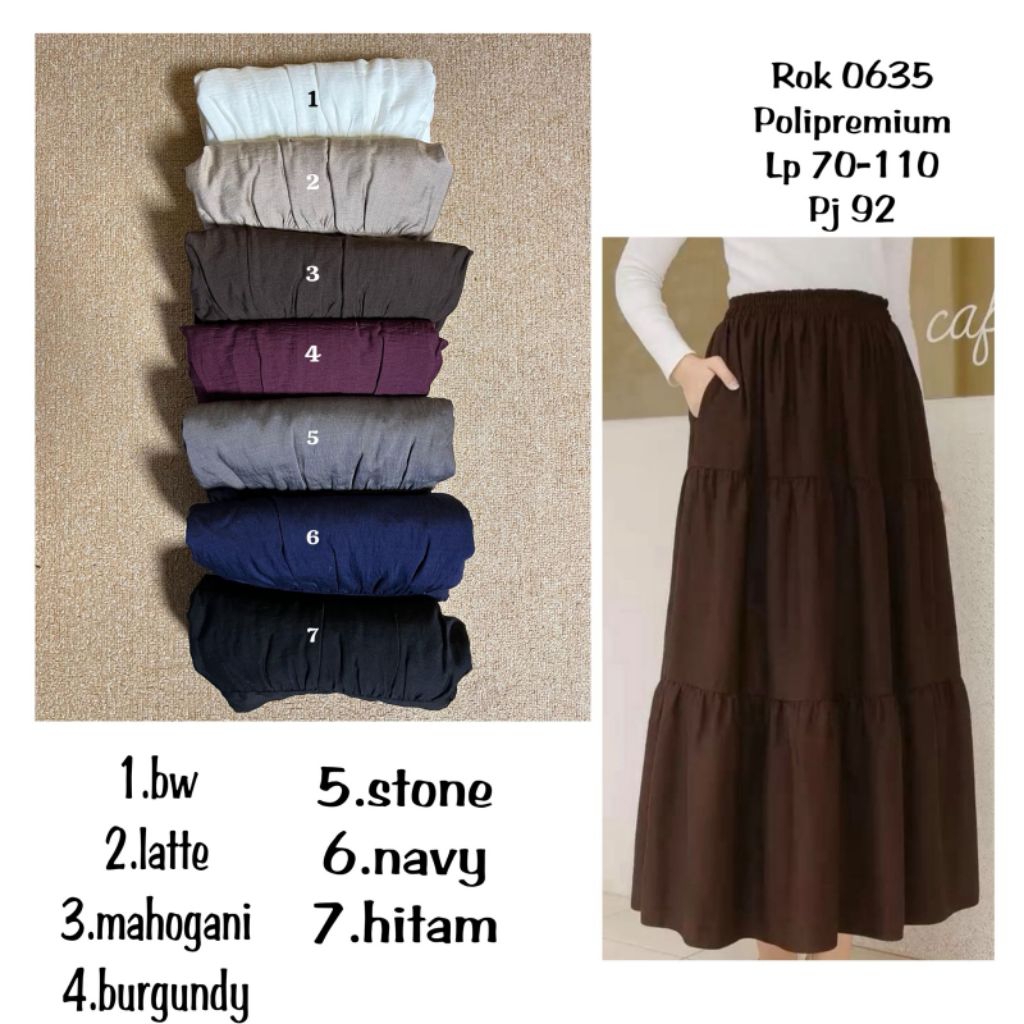 Rok panjang umpak katun poli /rok panjang/rok polos/rok katun
