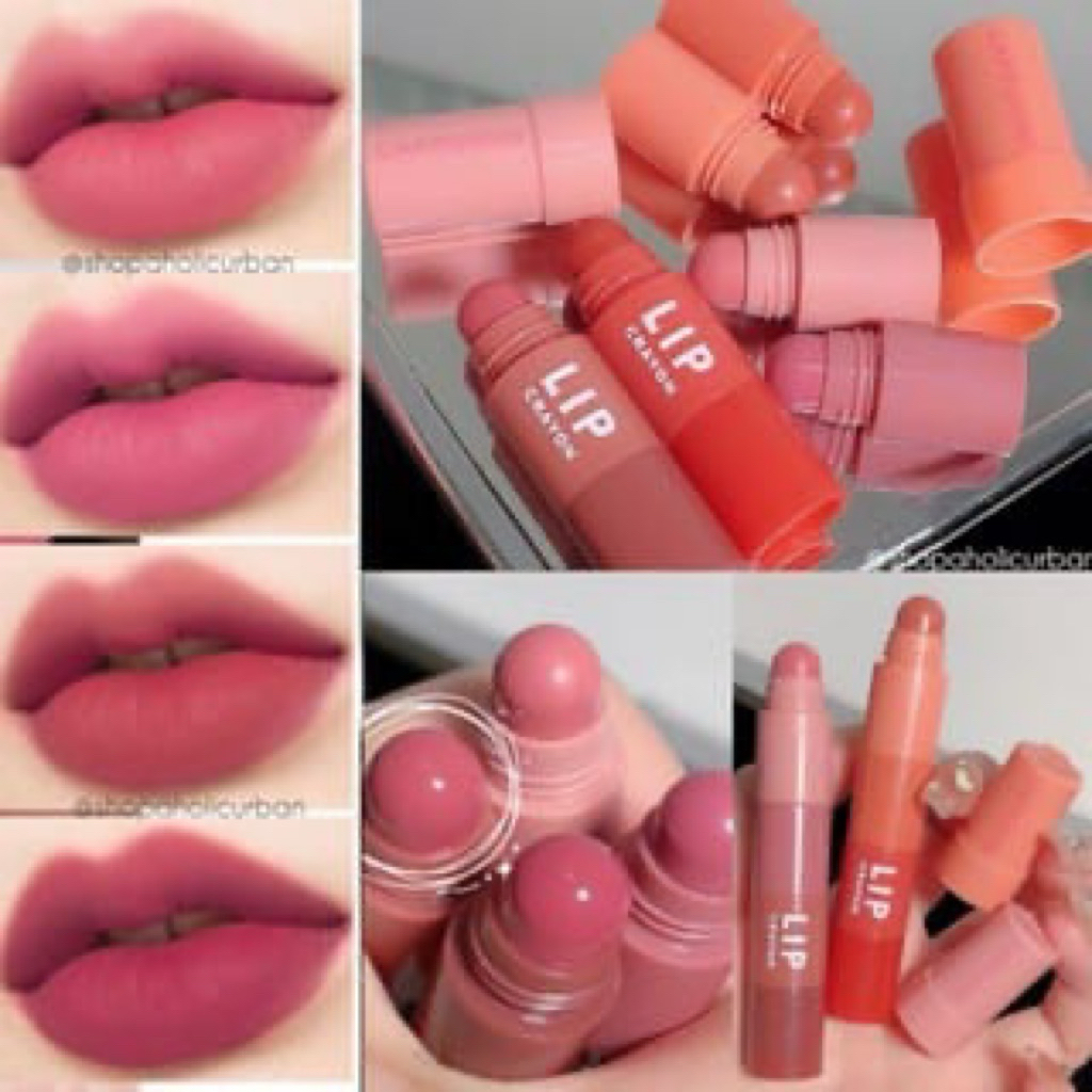 Cappuvini Crayon Lipstick isi 4 Warna - Lipstick Matte Lipstik Korean Lipstick 4in1 - Crayon Lipstik