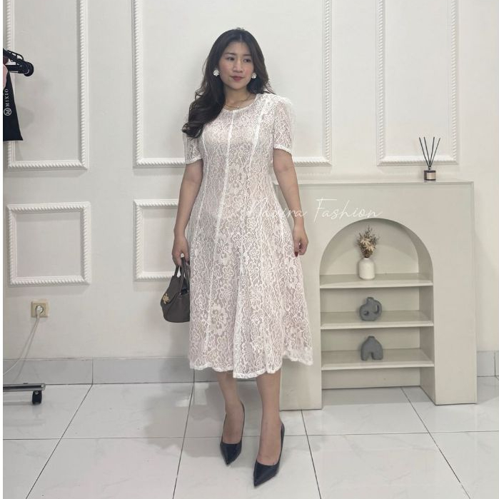 Dress Renata - Dress Brukat Pesta Natal Terbaru