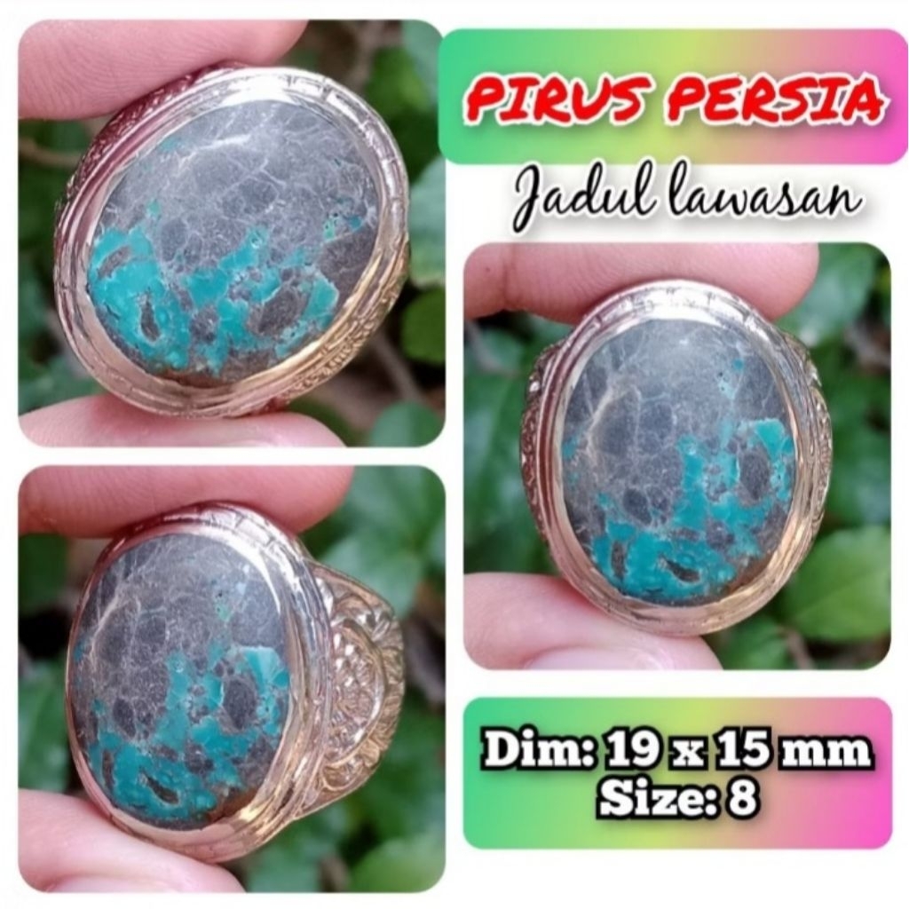 pirus Persia batu akik asli pirus Persia siap pakai.14