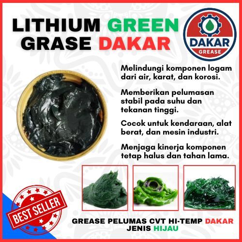 Dakar Lithium Grease Gemuk Stempet Hijau Pelumas Mesin 100gr