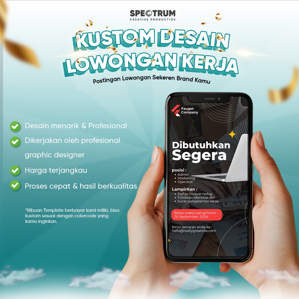 Kustom Desain Lowongan Kerja | Desain Flayer Lowongan Kerja