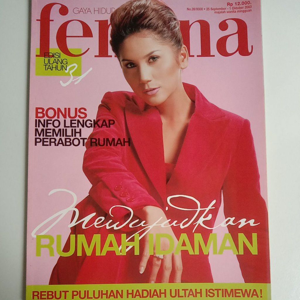 Majalah Femina Tahun 2003 Cover Marini Kartikasari Zumarnis