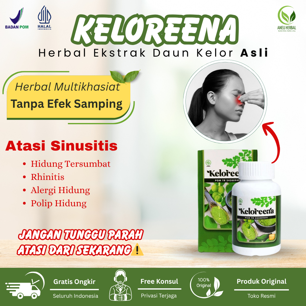 Keloreena - Obat Sinusitis, Hidung Tersumbat, Rhinitis, Alergi Hidung, Polip Hidung